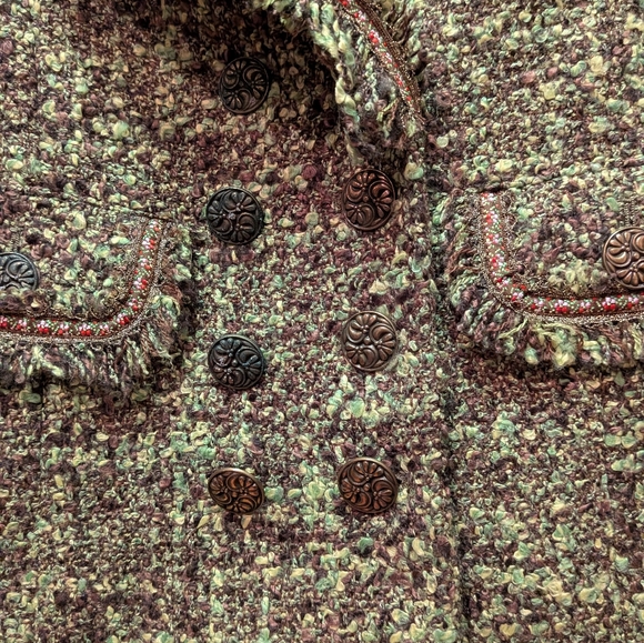 Cynthia Steffe Green Tweed A-Line Skirt Suit - Picture 11 of 11